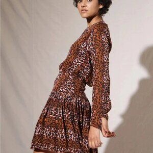Scotch & Soda leopard drop waist flouncy dress size L